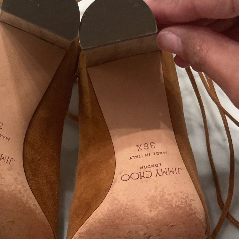 Jimmy Choo Vernie Lace Up Sandal in Tan size 36.5 - Picture 12 of 12